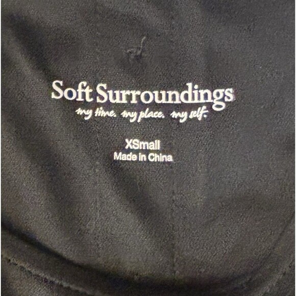 SOFT SURROUNDINGS Black Fairfax Tunic Women XS 3/4 Sleeve Buttons Pockets Top - Picture 7 of 9